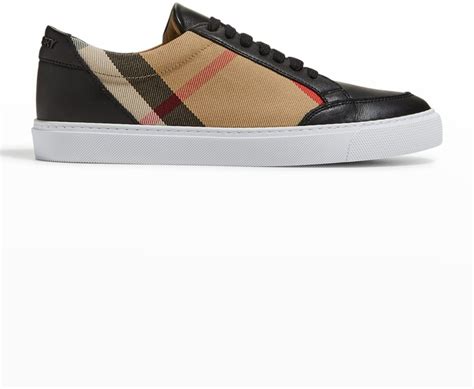 burberry salmond low-top leather sneakers|Burberry Salmond Check Leather Low.